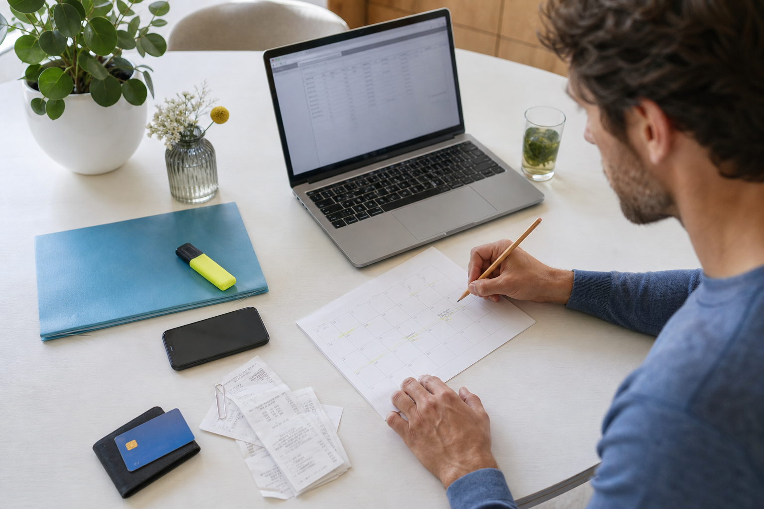 Digitale werkplek met notities over software en werkprocessen