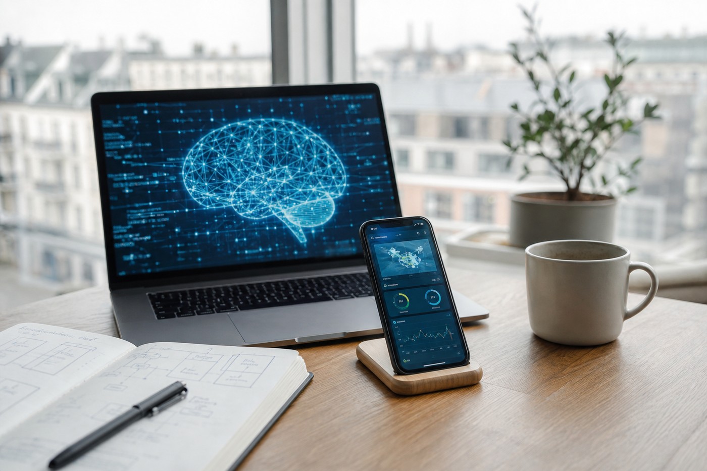 Redactioneel beeld bij De Impact van Kunstmatige Intelligentie en Machine Learning in App-ontwikkeling